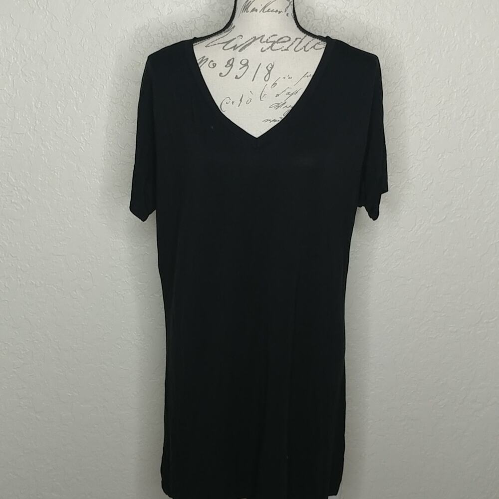 Short Sleeve T-Shirt Dress Black